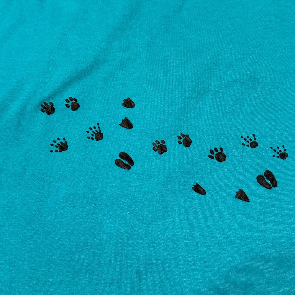 Vintage Teal 90s Australia Wildlife Animals at the Beach Retro Puff Print Tee - Picture 8 of 11